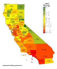 California Counties Directory List, Populations.